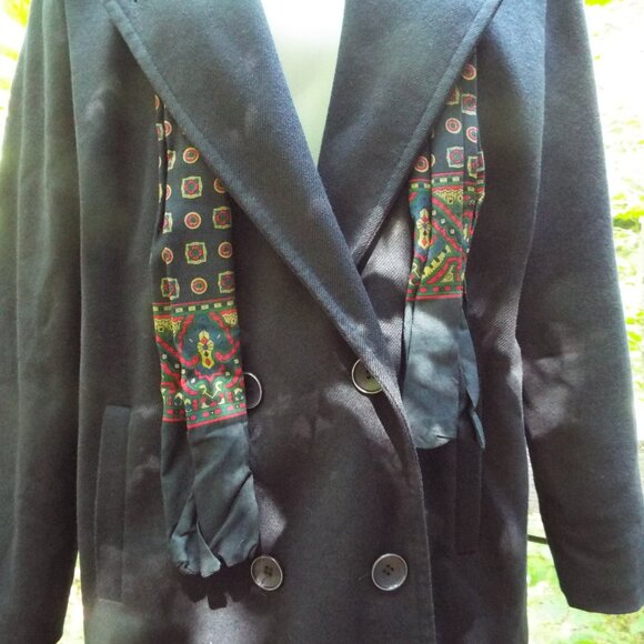 Forcaster OF Boston Blue Long Coat With Scarf Size 16 - Picture 7 of 7